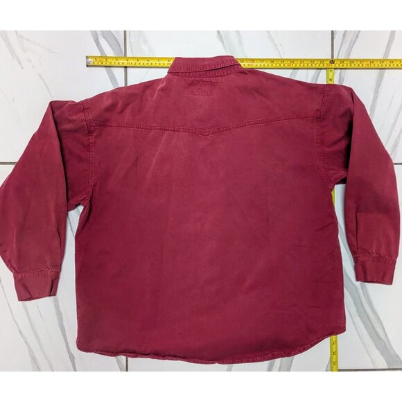 Vintage Introspect Jeanswear 90s red denim shirt 100% cotton Size XL - Picture 4 of 4